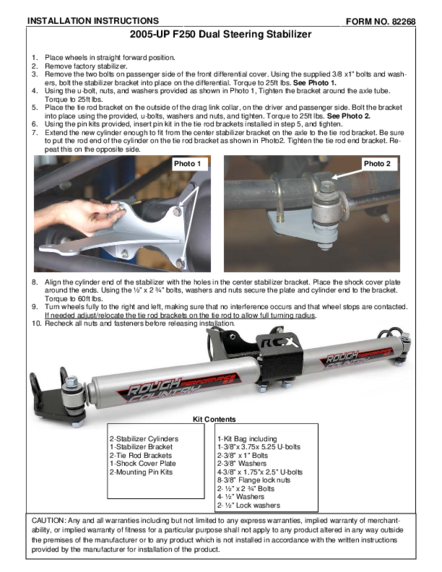 thumbnail image 2 of Rough Country N3 Steering Stabilizer For 2005-2007 Ford F-250 / F-350 Super Duty - Single Unit (8732230) 2 of 4